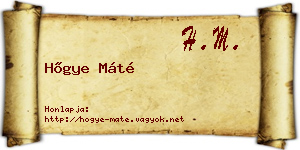 Hőgye Máté névjegykártya